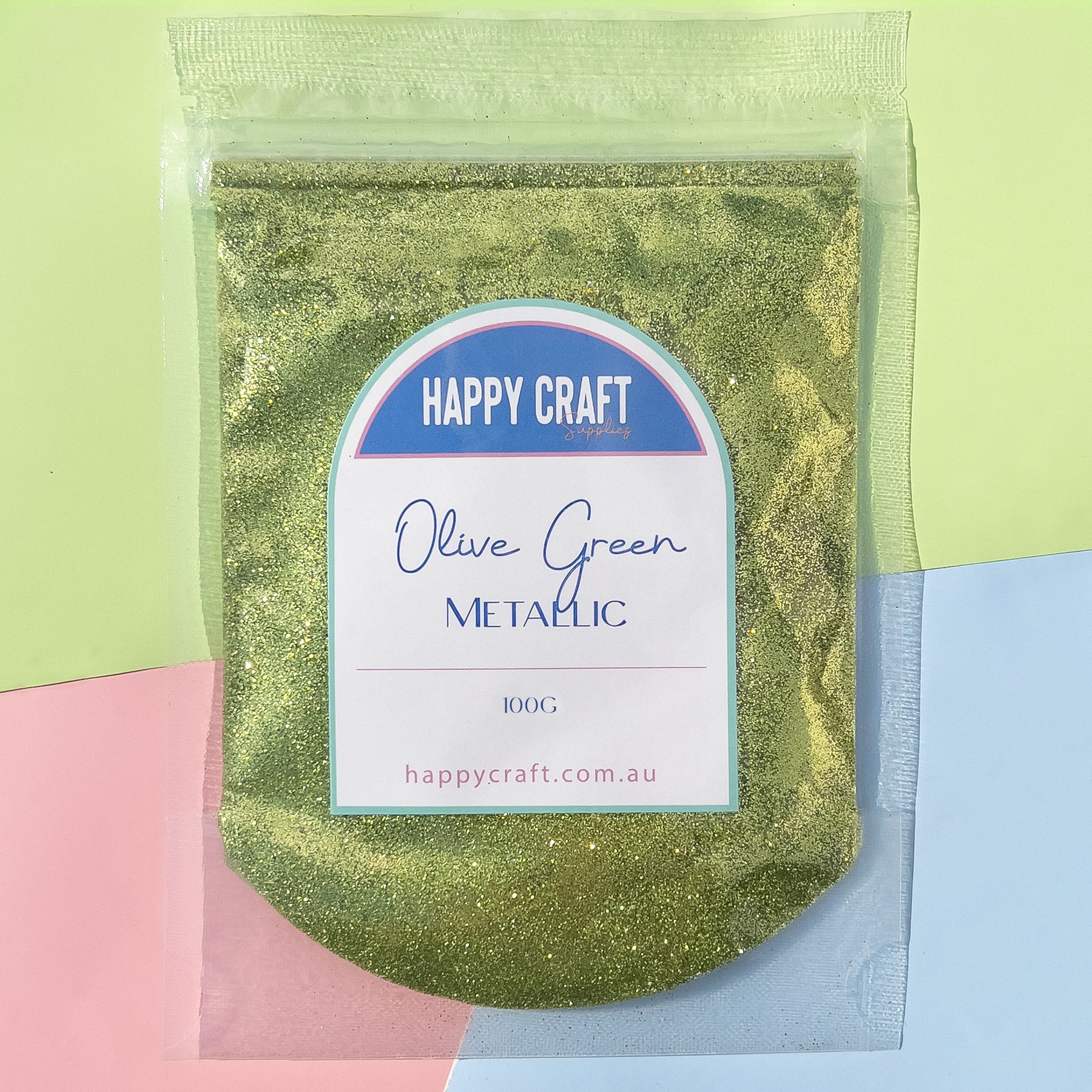 Fine Glitter Bag Metallic - Olive Green