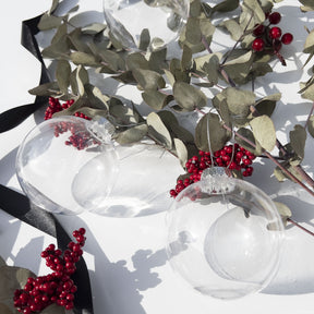 80mm Clear Shatterproof Christmas Baubles Ornament Pack