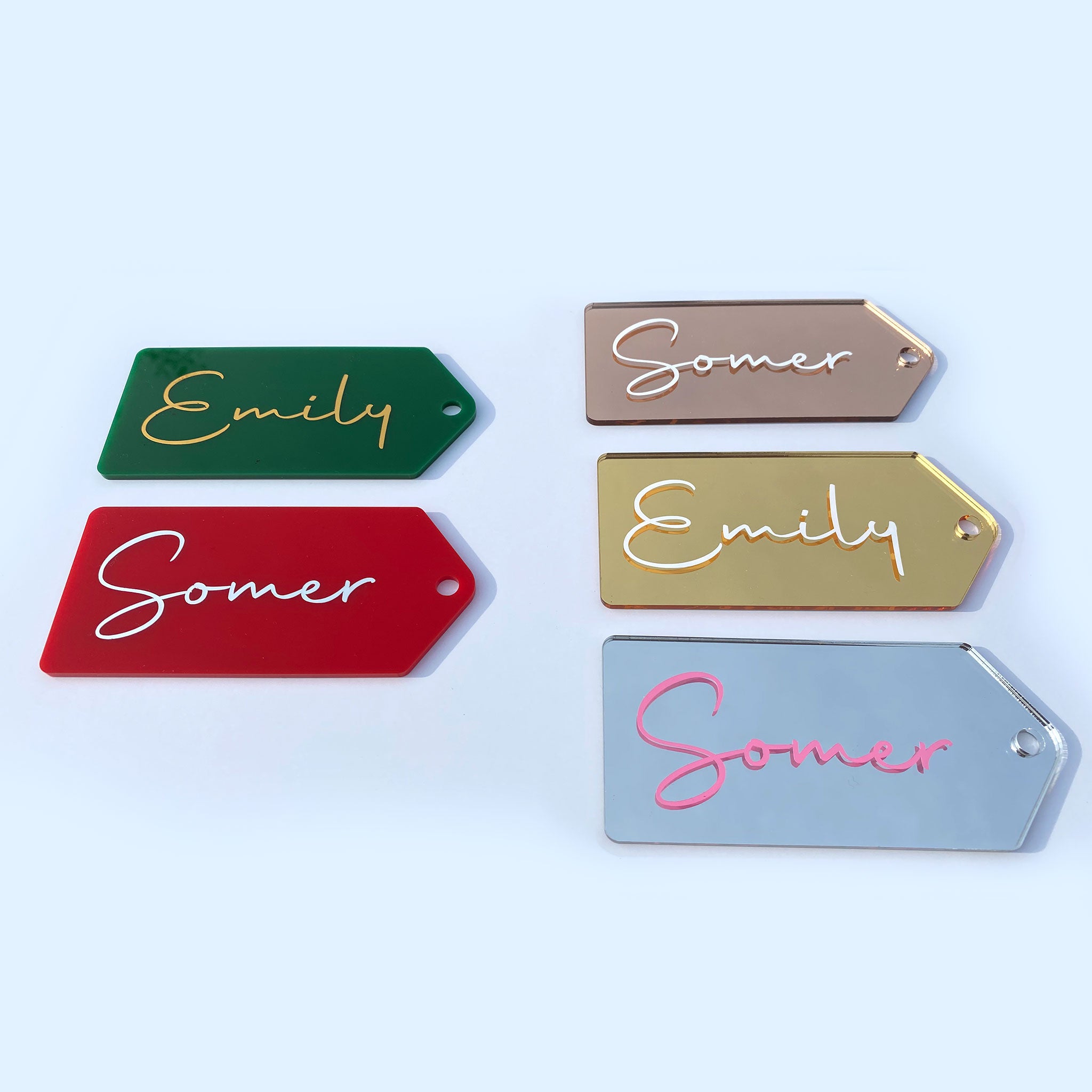 Acrylic Blank XL Tags - Mirror Colours