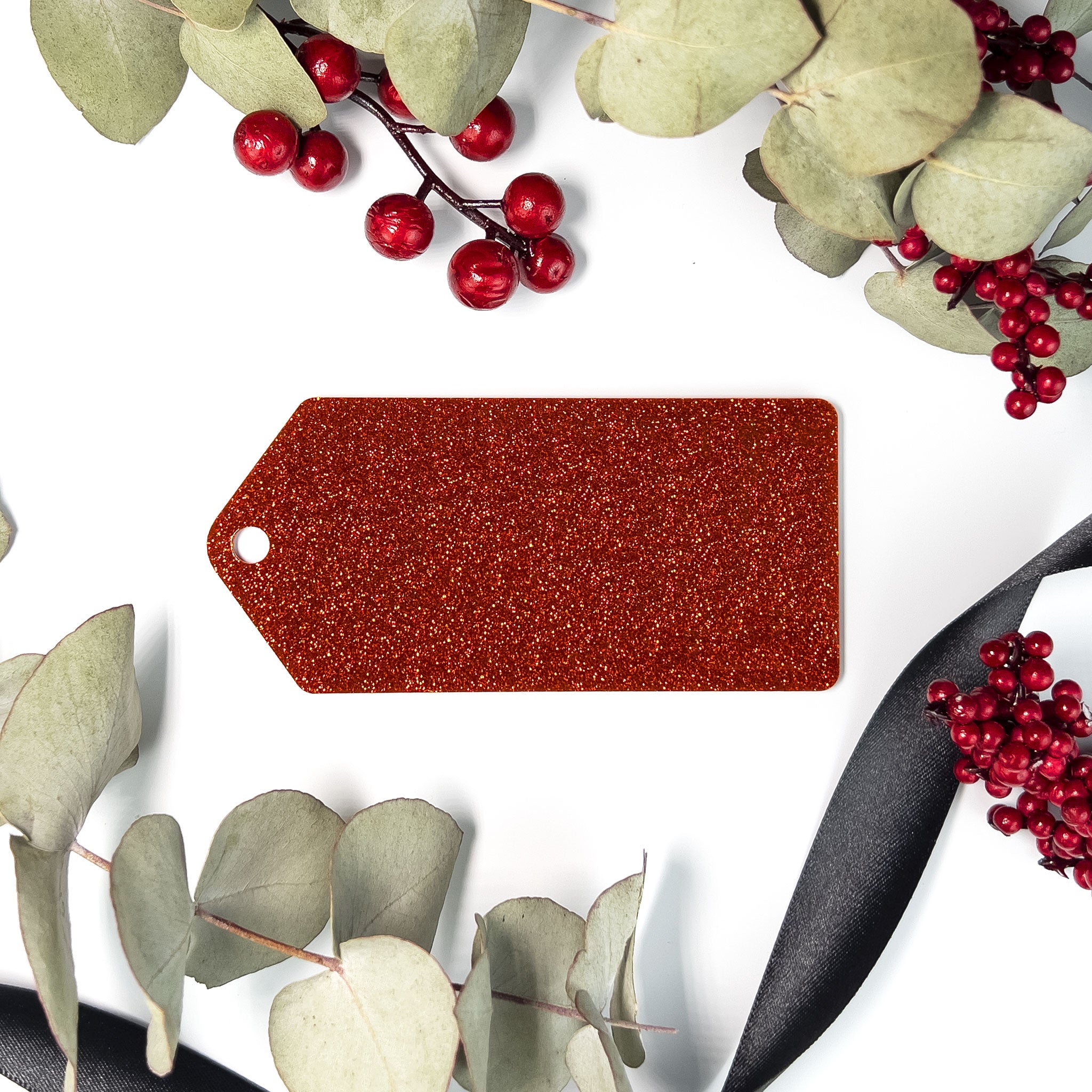 Acrylic Blank XL Tags- Glitter Colours
