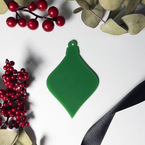 Acrylic Blank Droplet Bauble - Solid Colours