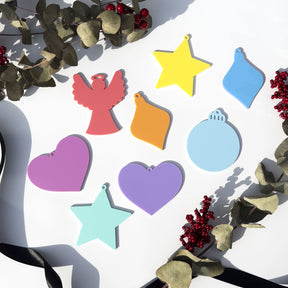 Acrylic Blank Star Baubles - Solid Colours