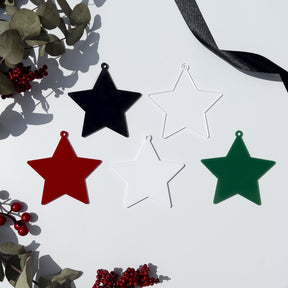 Acrylic Blank Star Baubles - Solid Colours