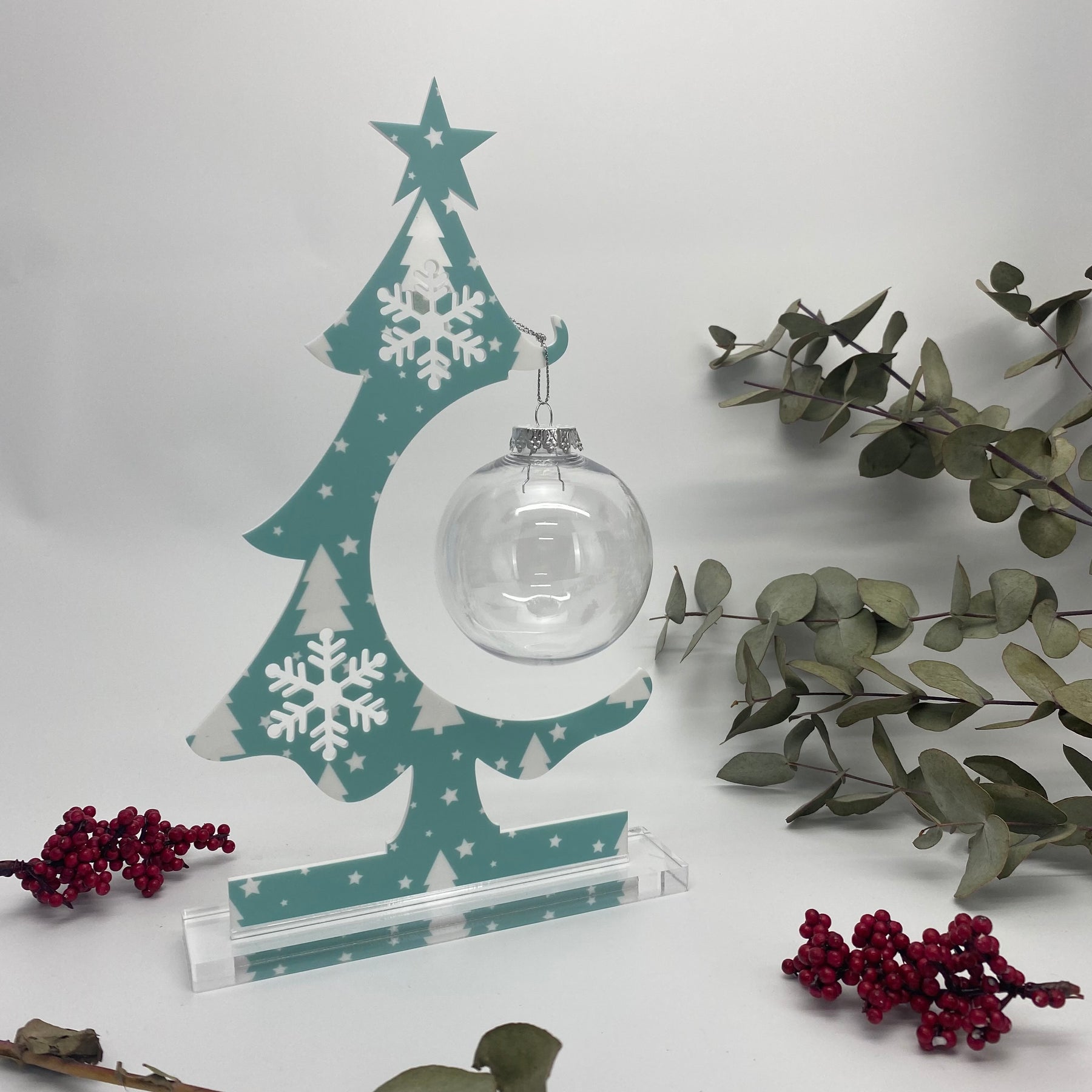 80mm Clear Shatterproof Christmas Baubles Ornament Pack