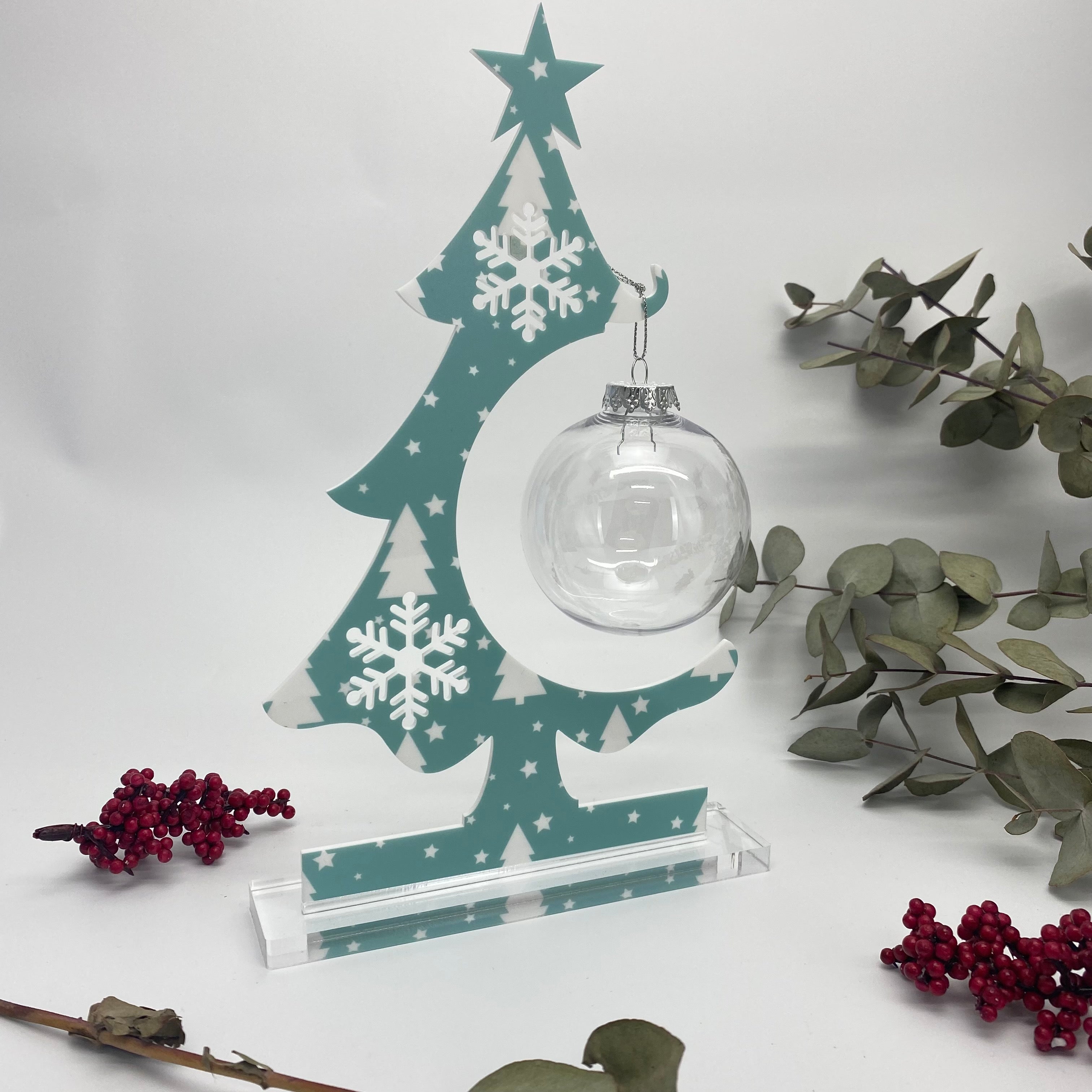 80mm Clear Shatterproof Christmas Baubles Ornament Pack