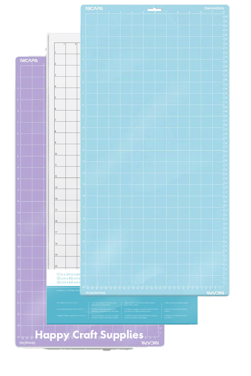 NICAPA Silhouette Cutting Mats (3 Pack Mix Grip) 12x24