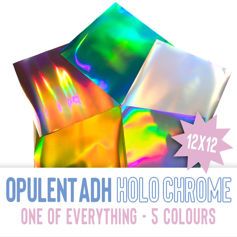 Opulent® Holographic Chrome Permanent Adhesive - 12inch x 12inch 5pce PACK