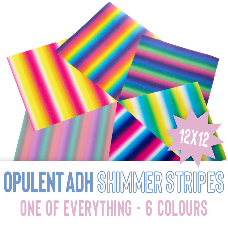 Opulent® Shimmering Stripes Permanent Adhesive - 12inch x 12inch 6pce PACK