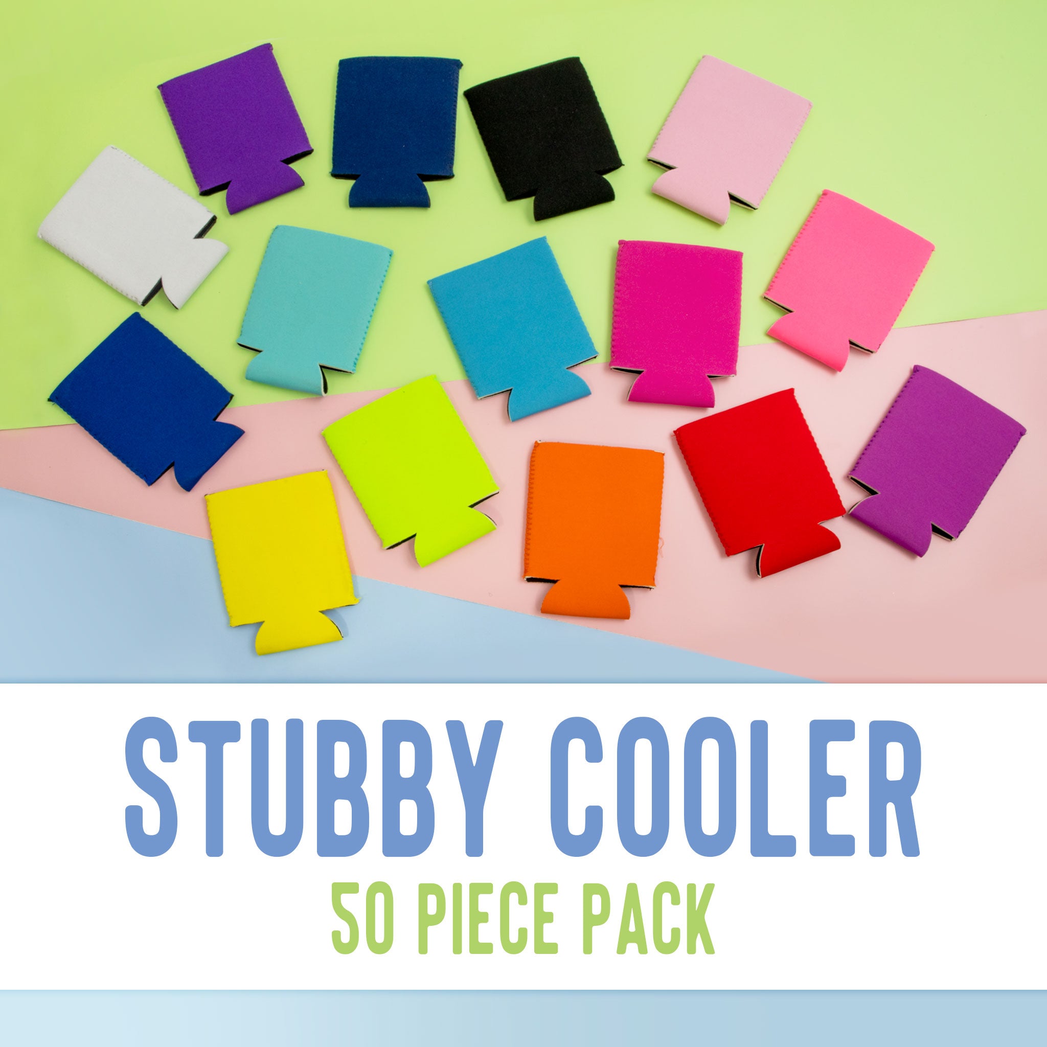 Blank Stubby Coolers - 50pce pack