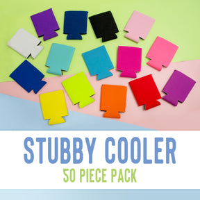Blank Stubby Coolers - 50pce pack