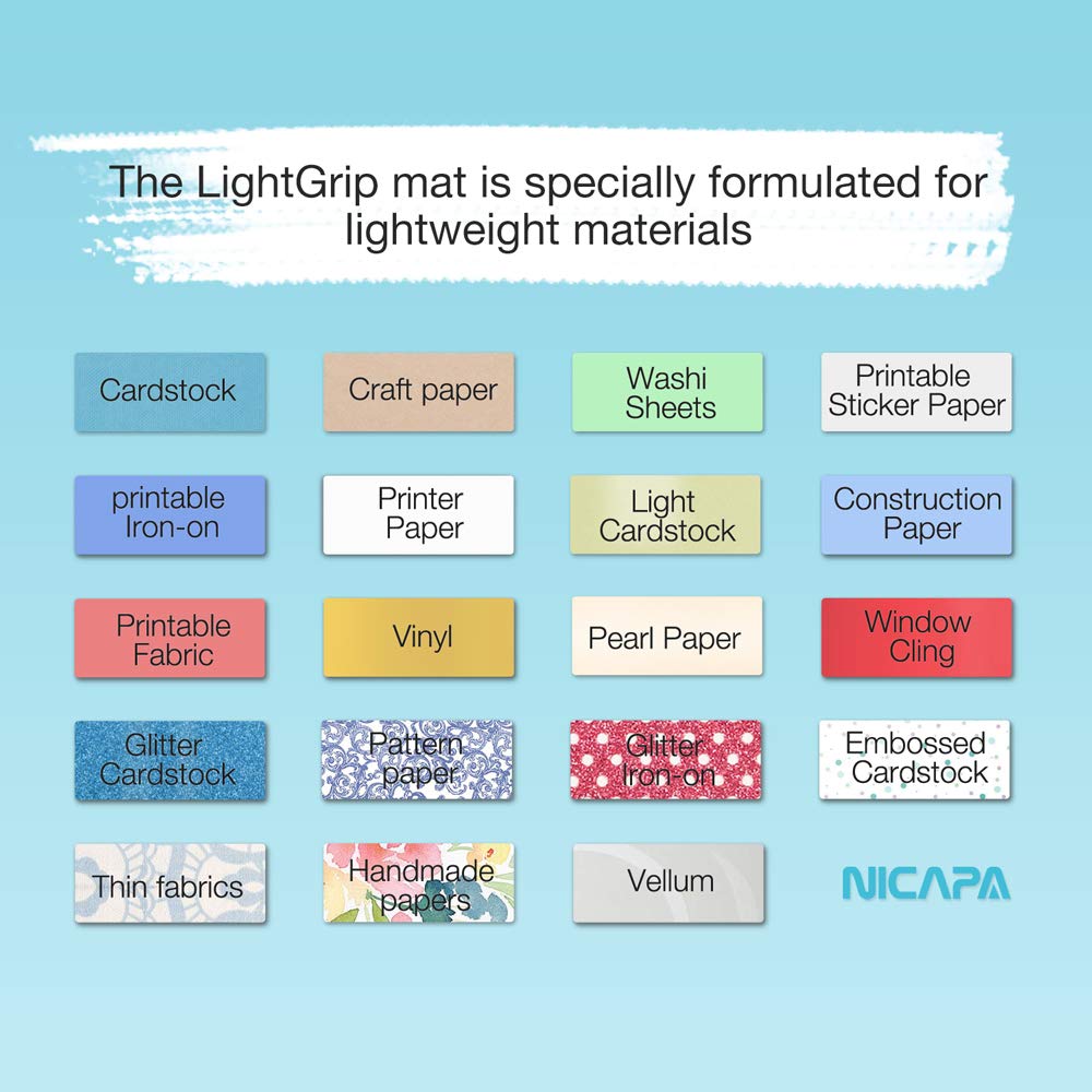 NICAPA Silhouette Cutting Mats (3 Pack Mix Grip) 12x12