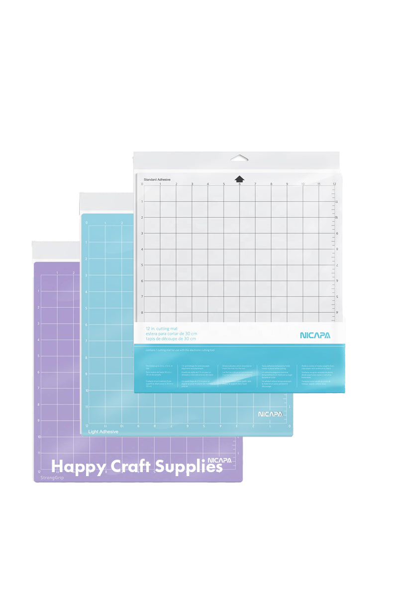 NICAPA Silhouette Cutting Mats (3 Pack Mix Grip) 12x12